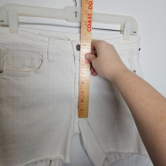 Pilcro & The Letterpress Anthropologie Womens Mid-Rise Slim White Denim Short 27 - Picture 5 of 7